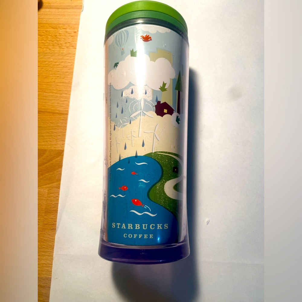 Starbucks 2009  Cityscape Recycling Green Tumbled. 16 Oz.